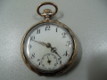 № 6154 стар френски джобен часовник   - REMONTOIR Sylindre   - сребърен с позлата   , снимка 1 - Антикварни и старинни предмети - 36437361