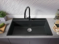 Графитна гранитна кухненска мивка Осло 90 Pocket 880x530 мм, снимка 2