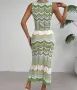 Плетена зелена рокля, снимка 3
