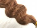 Екстеншън, 100% естествена коса - светло кестеняво - различни размери