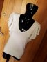 Сиво-бяла блуза с къси кърдави ръкави плетиво и срибриста нишка С/М, снимка 1 - Блузи с дълъг ръкав и пуловери - 34043106