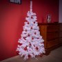 Изкуствено Коледно дърво, изкуствена елха, бял цвят, 120 см, с бляскав ефект, снимка 1
