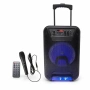 Преносима караоке тонколона - 8" говорител, LED светлина, дистанционно управление и микрофон, снимка 6