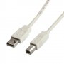 Кабел USB-A към USB-B 2.0 Digital One SP01171 Бял 1.8m, USB Type A to USB B M/M, снимка 1 - USB кабели - 31257577