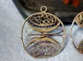 ДВЕ СТАРИННИ ФИЛИГРАННИ СРЕБЪРНИ ВИСУЛКИ ВИСОКА ПРОБА СРЕБРО РЕТРО НАКИТИ РЪЧНА РАБОТА 48582, снимка 4