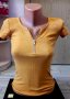 дамска жълта блузка с къс ръкав, снимка 2