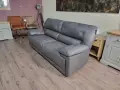 Сив кожен диван тройка, снимка 11