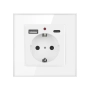 Единичен Шуко Контакт с Бързо 2.1A USB Зареждане – Бял, 2 Порта, снимка 4