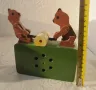 Стари механични играчки, с мечета и трион, зайци, заек дървена, играчки, антика, снимка 2
