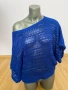 Синя плетена блуза, снимка 1