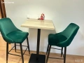 К-т маса и Бар Столове 2бр тъмнозелени/кадифе, снимка 1