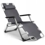 Сгъваем градински шезлонг с мека ватирана възглавница, регулируема облегалка и антикорозионна рамка, снимка 5