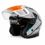 Отворена мото каска YEMA ECE R22.06 с два визьора сиво и синьо, снимка 2