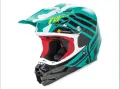 Шок цена!!! fly racing f2 zoom teal black white каска крос мотор мото, снимка 3