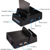 Докинг за Nintendo Switch, мини стойка за зареждане TYPE C, HDMI TV адаптер с USB 3.0 порт, 2 х USB , снимка 5 - Аксесоари - 35478297