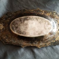 посребрена месингова чиния,плато арт деко , снимка 5 - Антикварни и старинни предмети - 29575999