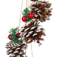 Коледна висулка за декорация с шишарки, 40см, снимка 2 - Декорация за дома - 42746366