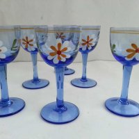 Чашки за ракия цветно синьо стъкло , снимка 6 - Антикварни и старинни предмети - 31029157