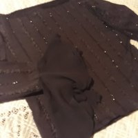 Дамска черна Блузка, снимка 4 - Блузи с дълъг ръкав и пуловери - 32111283