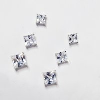Сет сребърни ромбоидни обеци с кристали 294, снимка 4 - Обеци - 32181332