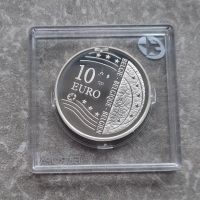 Възпоменателна сребърна монета 10 Euros - Albert II Expansion of the European Union, снимка 1 - Нумизматика и бонистика - 44715241