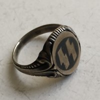 Сребърен пръстен с ниело, снимка 1 - Пръстени - 30068427