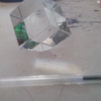 Стъклен куб с инкрустирана сова,сувенир., снимка 2 - Декорация за дома - 38058434