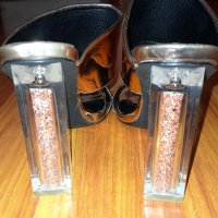 Дамски златисти сандали и дънкови ботички, снимка 2 - Сандали - 33979702