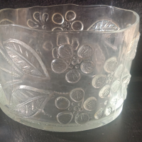 Vintage ART стъклена ваза / купа / бонбониера, снимка 1 - Декорация за дома - 44670733