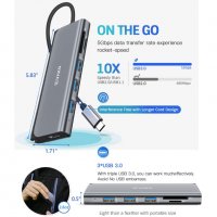 VAKO USB Type-C Hub Pro 6 в 1 (3xUSB 3.0/TF/SD четец на карти/HDMI порт) UCN 3307, снимка 2 - Клавиатури и мишки - 33935365