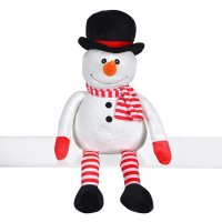Коледна плюшена играчка Снежен човек с дълги раирани крака, 65 см, снимка 1 - Плюшени играчки - 42791445