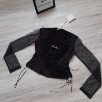 Нова колекция блуза с фина мрежа ресни тип прегърни ме на намаление, снимка 1 - Блузи с дълъг ръкав и пуловери - 29440170