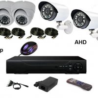 AHD 3MP комплект - 720P AHD 4ch DVR + 4 AHD камери Sony CCD 3MP 720p + кабели, снимка 1 - Комплекти за видеонаблюдение - 30921235