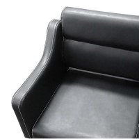 Нов фризьорски стол M811 - черен с ефектни бели шевове, снимка 3 - Фризьорски столове - 37259721