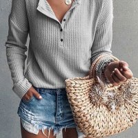 Дамска рипсена блуза с дълъг ръкав, 5цвята , снимка 4 - Блузи с дълъг ръкав и пуловери - 42418466