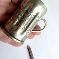 Стара сребърна щипка за пари и чаша от 19 век, снимка 11 - Други ценни предмети - 44742346