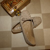 Обувки тип "Балеринки" в пясъчно бежаво, снимка 1 - Дамски ежедневни обувки - 40256856