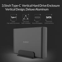 Orico кутия за диск Storage - Case - 3.5 inch Vertical, USB3.1 Type-C, Power adapter, UASP, black - , снимка 5 - Външни хард дискове - 44783871