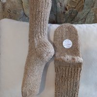 Ръчно плетени мъжки чорапи от вълна, размер 39, снимка 1 - Мъжки чорапи - 39797291