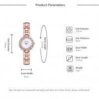 Дамски часовник с кристали + Подарък гривна., снимка 6 - Бижутерийни комплекти - 29480346