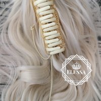 Естествена Луксозна Опашка в Ледено Рус №60 Цвят КОД Е53, снимка 4 - Аксесоари за коса - 42788836