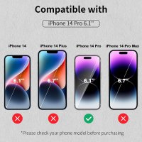 Нови 3 броя стъклен протектор за екран телефон iPhone 14 Pro 6.1 инча Защита, снимка 2 - Стъкла за телефони - 38083618