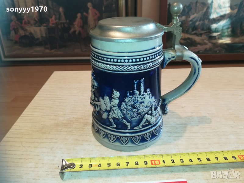 rein zinn халба с метален капак-внос франция 2402212014, снимка 1