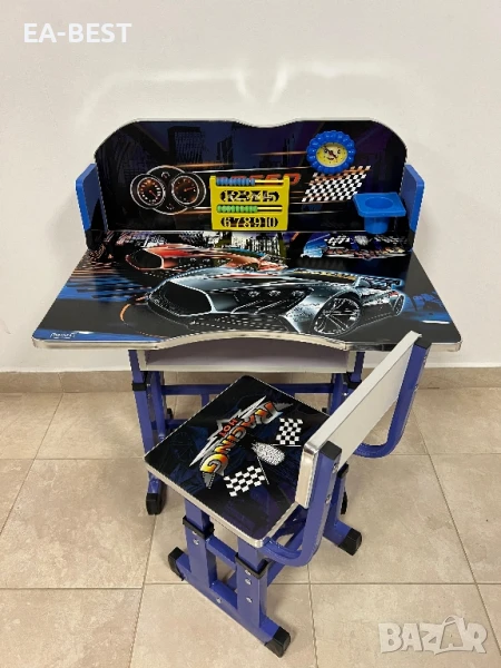 🎨 Детски комплект бюро + стол – регулируем, с образователни аксесоари и забавен дизайн! 🎨, снимка 1