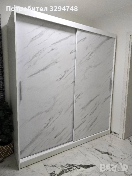 Гардероб, бял, мрамор, снимка 1