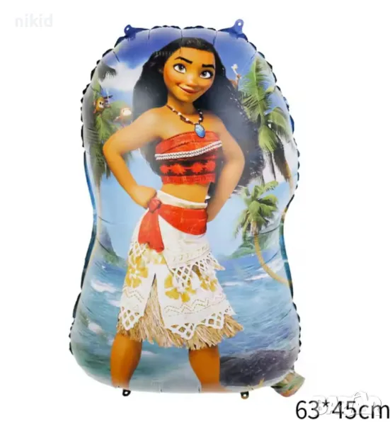 Смелата Ваяна Moana Моана цял ръст фолио фолиев балон хелий или въздух парти рожден ден, снимка 1
