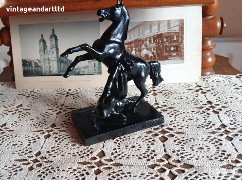 Стауетка, фигура, метална пластика, съветска, снимка 1