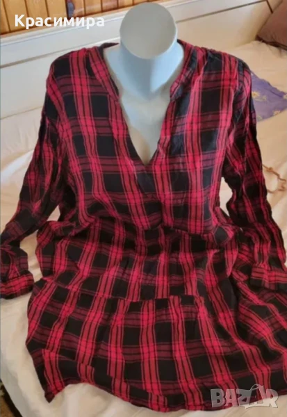 Дамска туника/рокля в червено и черно , снимка 1