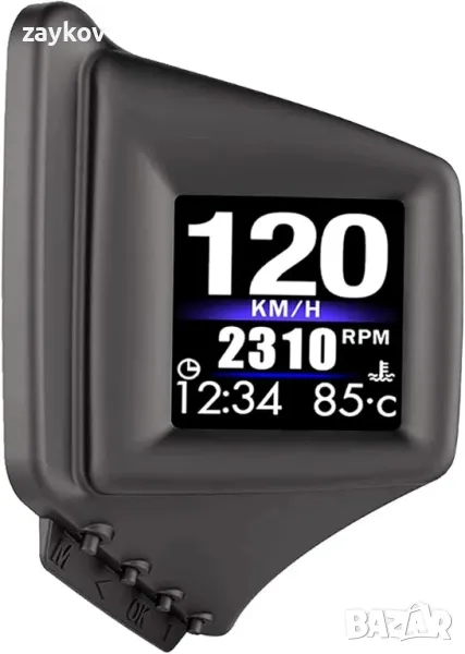 WANLEE Head Up дисплей, автомобилен HUD P8, OBDII и GPS двойна система, снимка 1