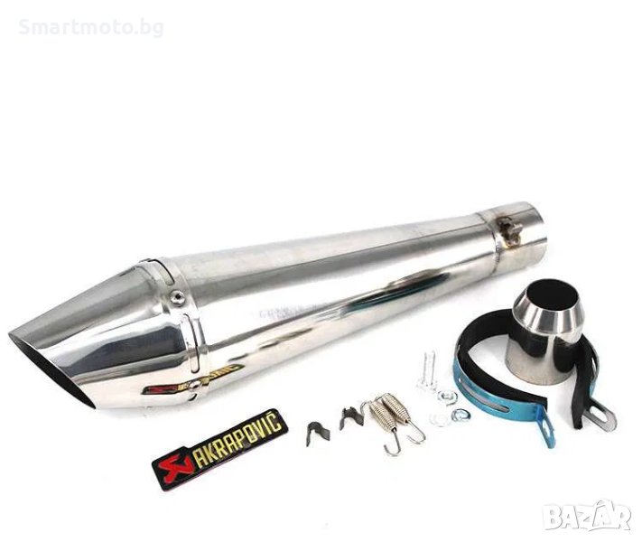 Slip on спортно гърне за мотор скутер акрапович от никелово покритие, снимка 1